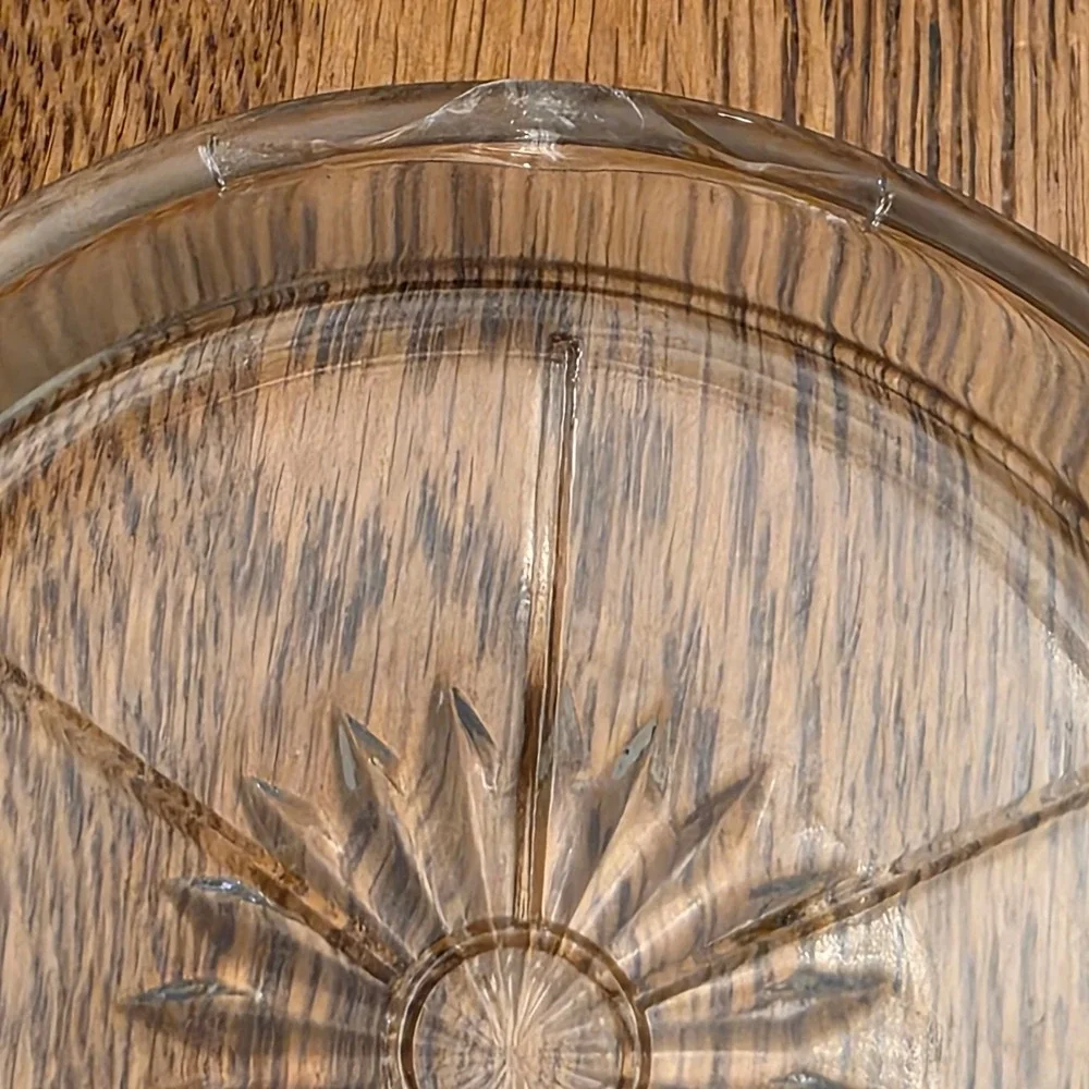 Vintage Clear Glass Coasters Set of 8 Sunburst Starburst Pressed Pattern 3 inch